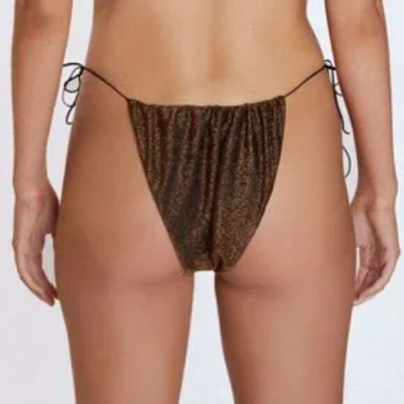NEW It's Now Cool Gathered Tie Pant bikini Lurex,‎ M - Picture 3 of 13